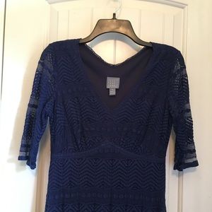Navy Blue Lace Dress